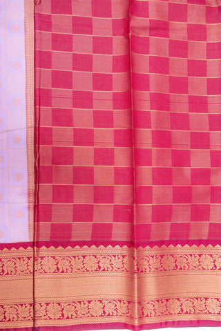 PASTEL PURPLE & MAROON - KANCHIPURAM KORVAI SEMI SILK SAREE