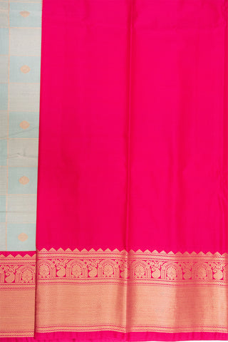 OLIVE GREEN & PINK - KANCHIPURAM KORVAI SEMI SILK SAREE