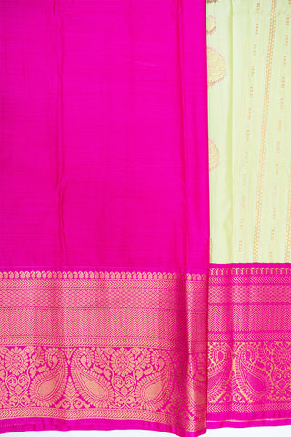 OLIVINE & RED VIOLET - SEMI KANCHIPURAM SILK SAREE