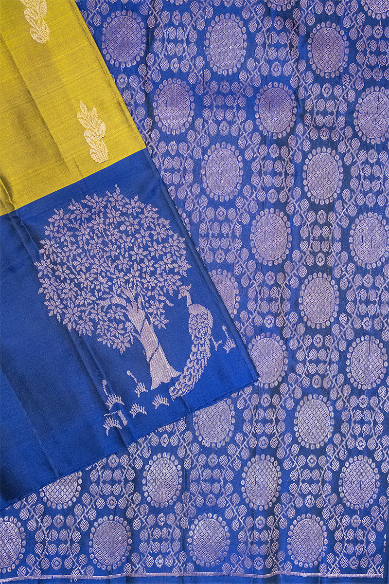 PEACOCK UNDER THE TREE - UPPADA HANDLOOM PURE SILK SAREE