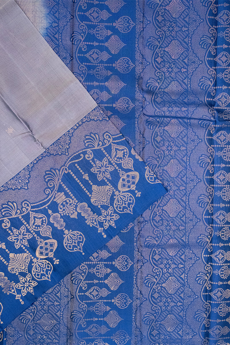 TEAL BLUE & LAVENDER - KANCHIPURAM HANDLOOM PURE SILK SAREE