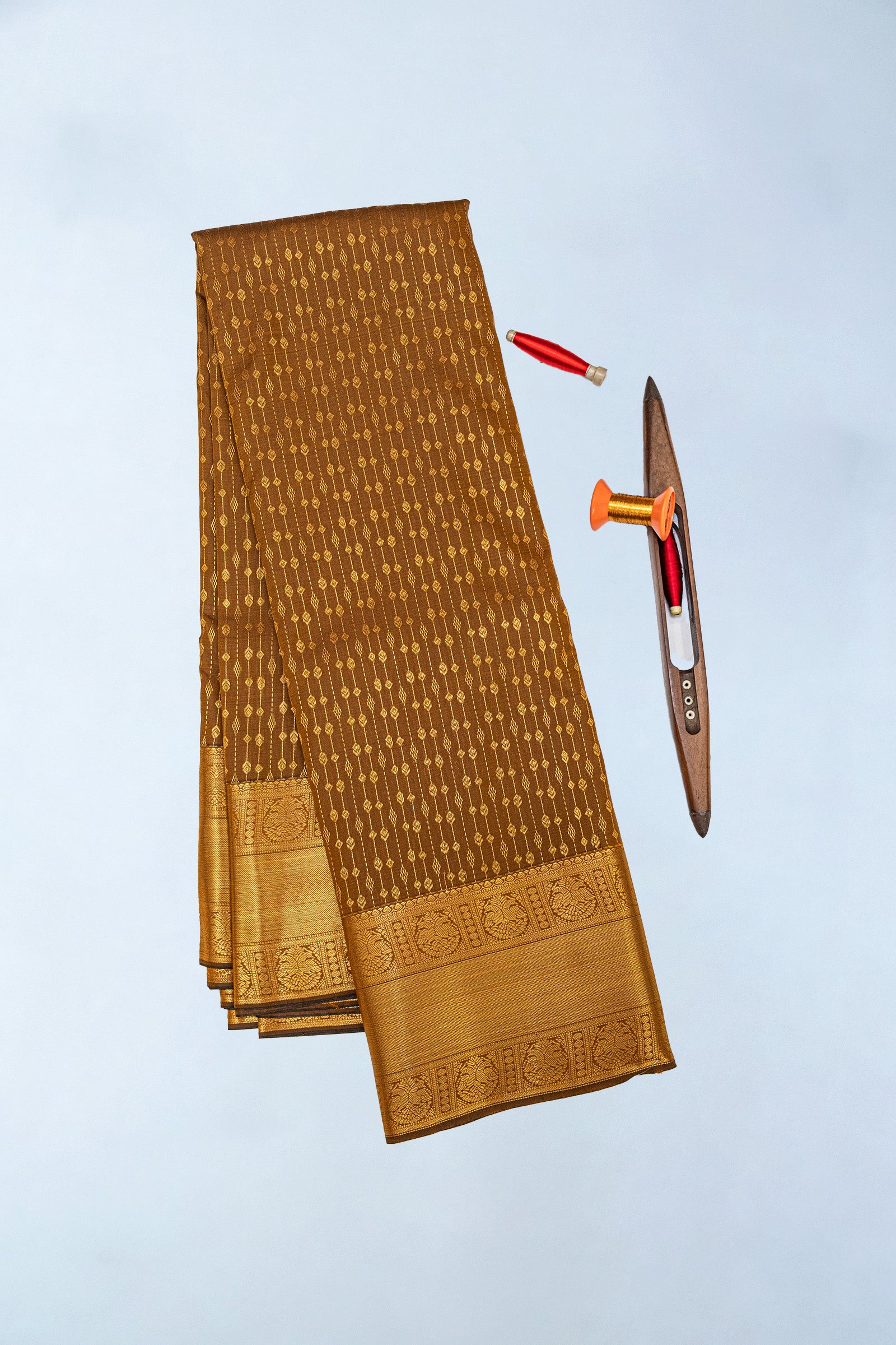 KANCHIPURAM SOFT SILK SAREE - SMALL STRIPES