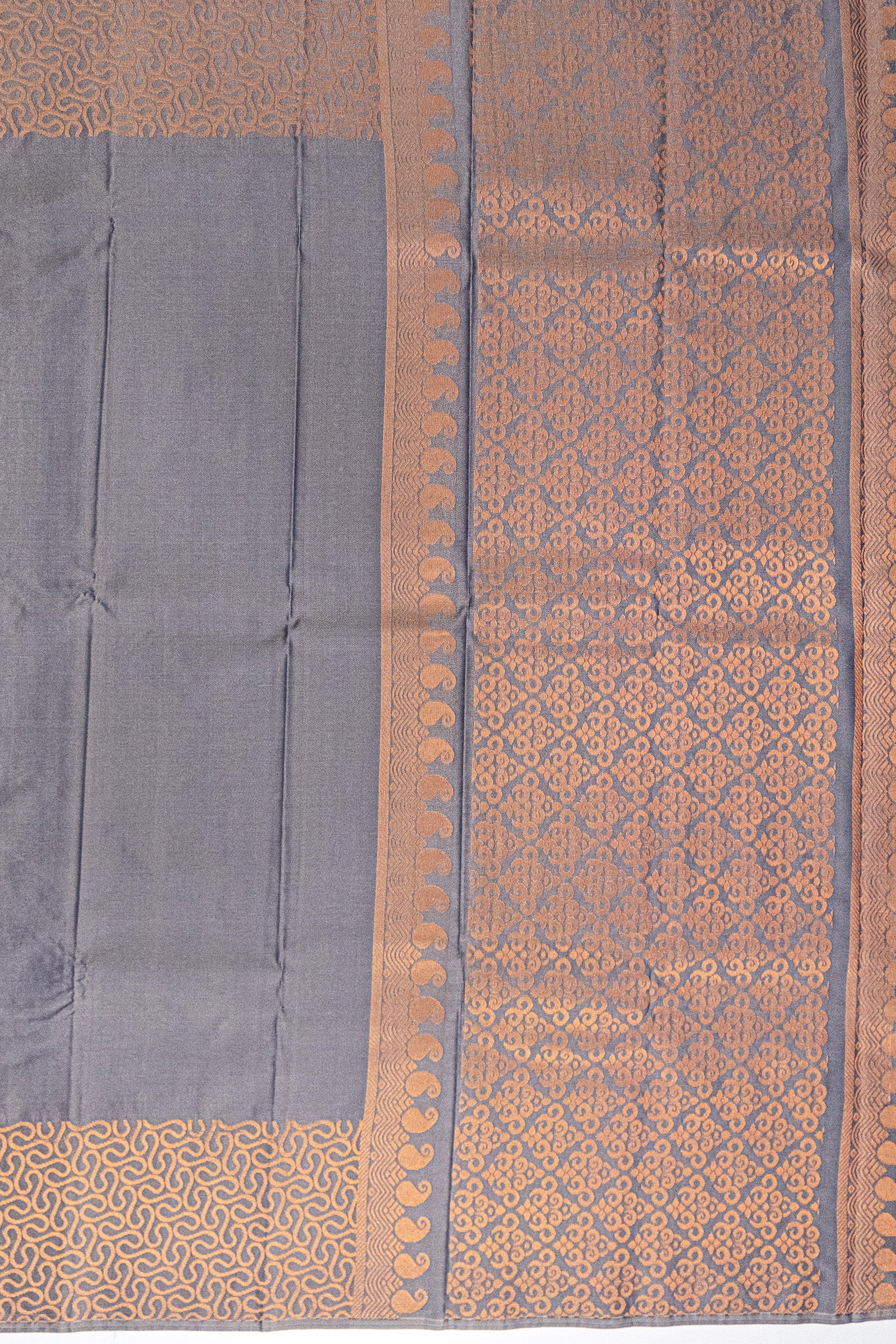 GREY & GOLD - KANCHIPURAM SOFT SILK SAREE