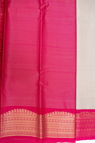 CREAM & PINK - KANCHIPURAM KORVAI SEMI SILK SAREE