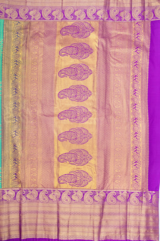 CGREEN & PURPLE - SEMI KANCHIPURAM SILK SAREE