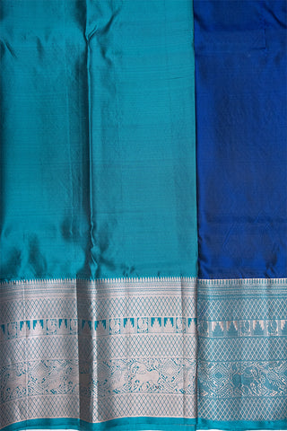 BLUE & GREEN - DHARMAVARAM HANDLOOM PURE SILK SAREE