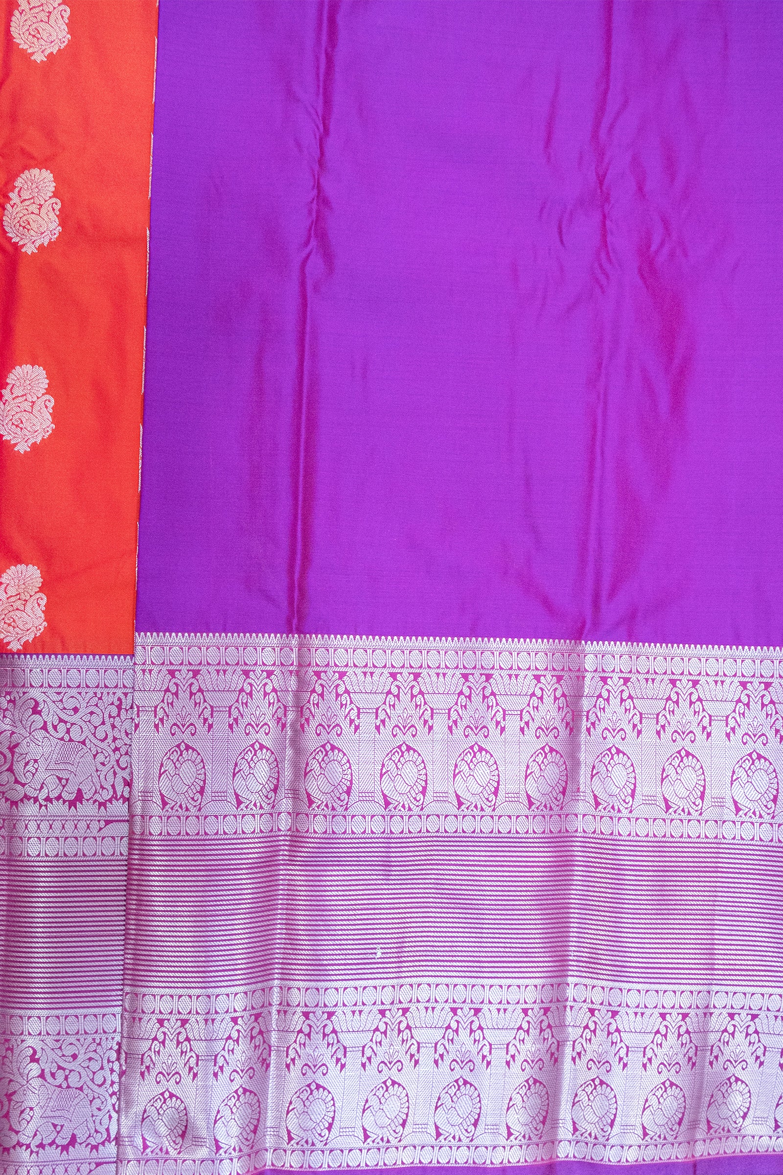 DHARMAVARAM SEMI SILK SAREE - BIG BORDER & MOTIFS