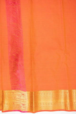 CARROT ORANGE & GOLD - KANCHIPURAM SOFT SILK SAREE