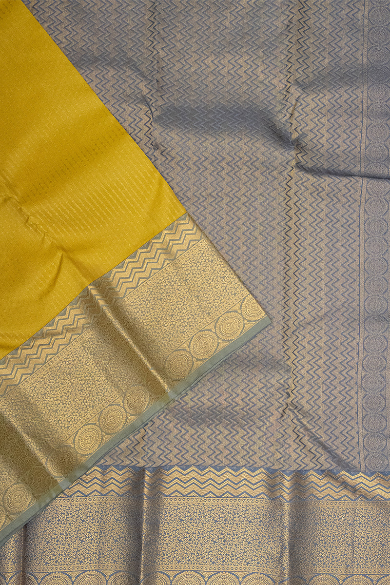 YELLOW & GREY - DHARMAVARAM HANDLOOM PURE SILK SAREE