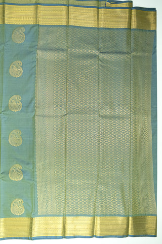 LIGHT GREEN & GOLD - KANCHIPURAM SOFT SILK SAREE