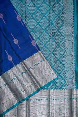 BLUE & GREEN - DHARMAVARAM HANDLOOM PURE SILK SAREE