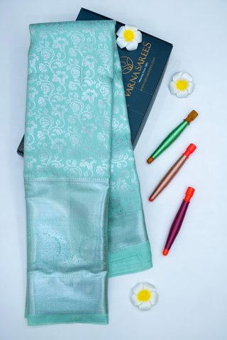 SEA GREEN - DHARMAVARAM TISSUE SILK SAREE