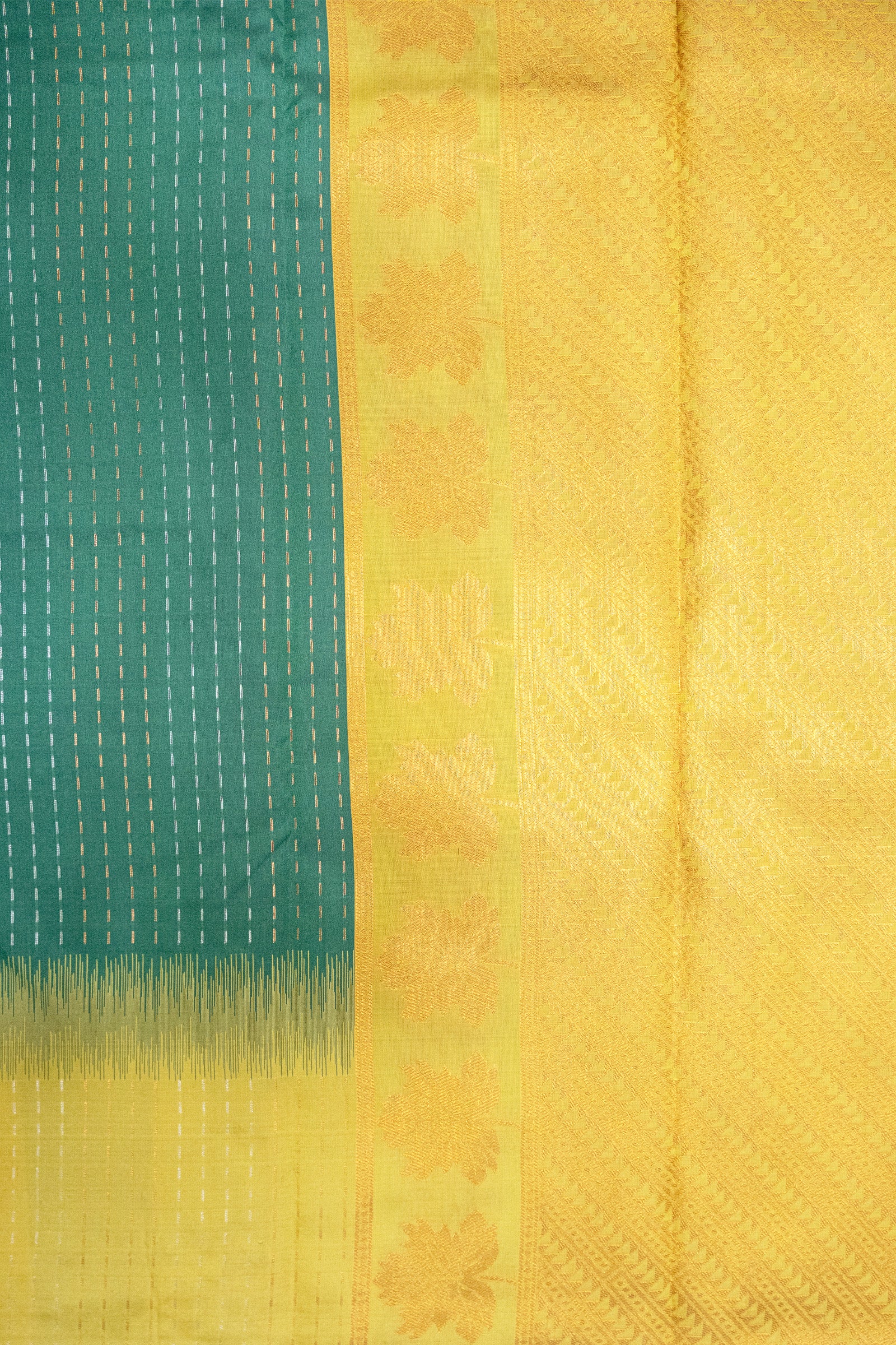 SOUTH ORIGINAL CONTRAST VARSHAM BUTTA SEMI SILK SAREE