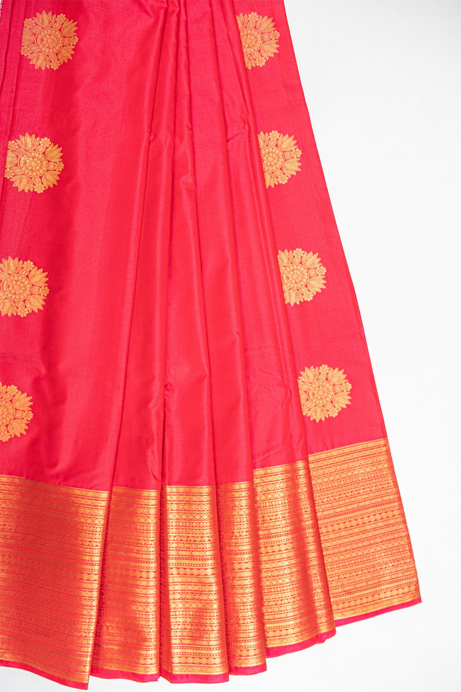 KANCHIPURAM SOFT SILK SAREE - FLOWER MOTIFS