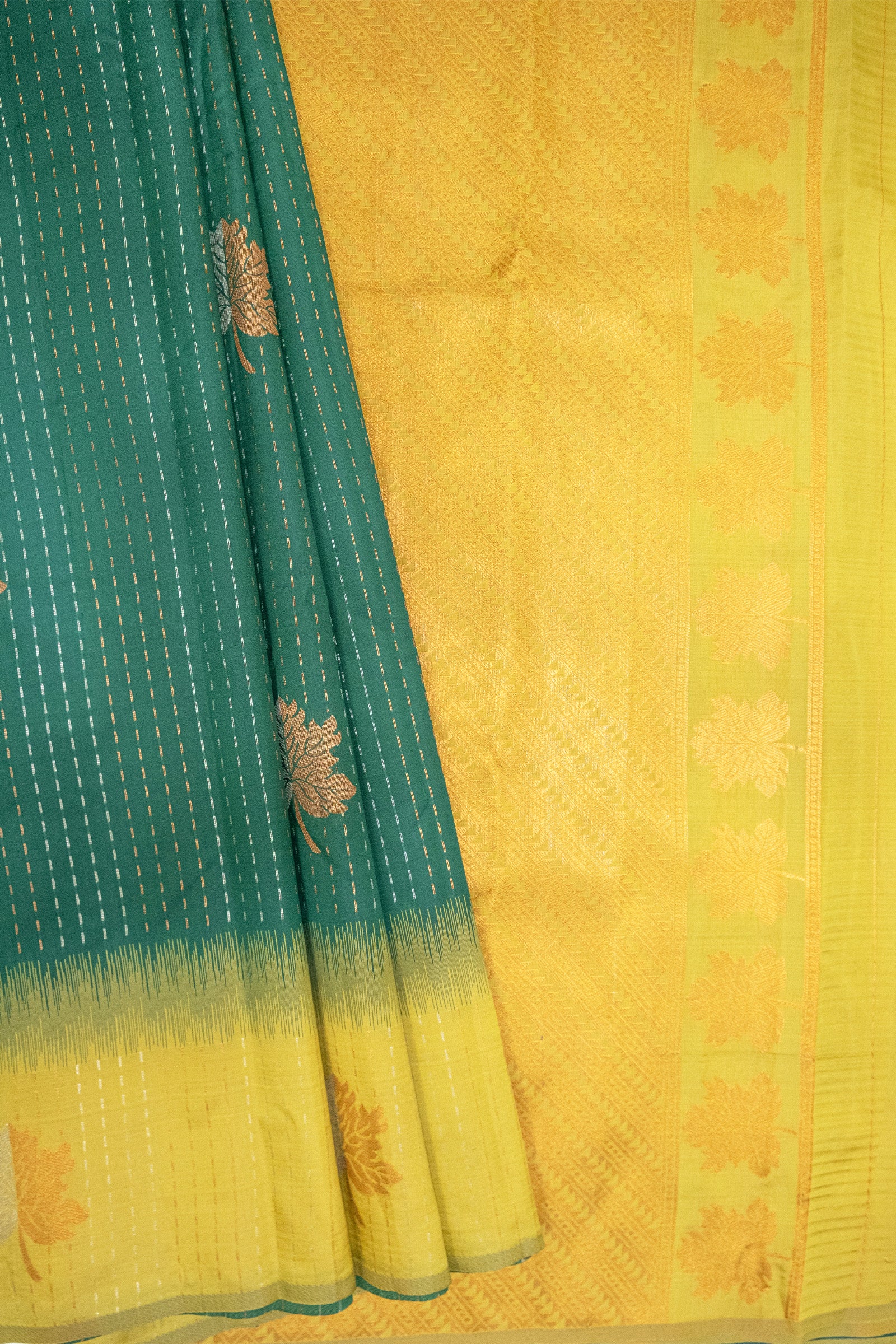 SOUTH ORIGINAL CONTRAST VARSHAM BUTTA SEMI SILK SAREE