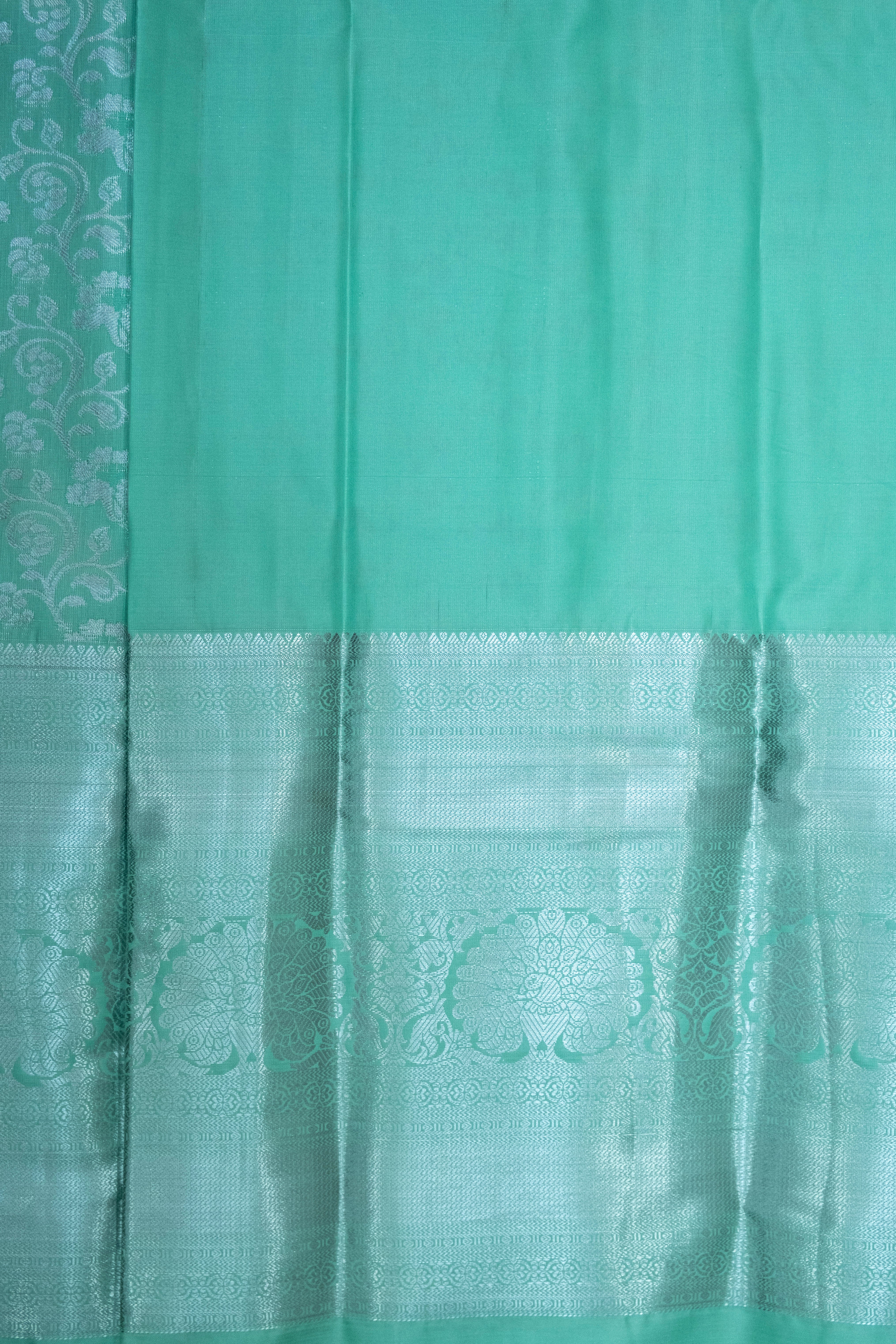 SEA GREEN - DHARMAVARAM PASTEL TISSUE SEMI SILK SAREE