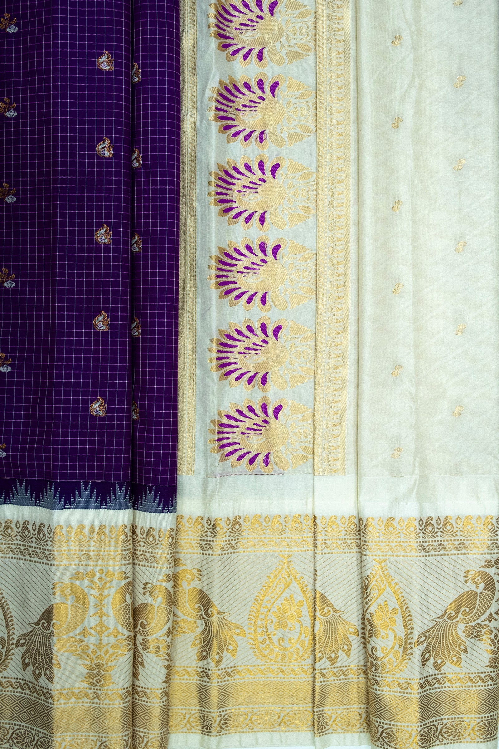 GADWAL SEMI SILK CHECKS SAREE