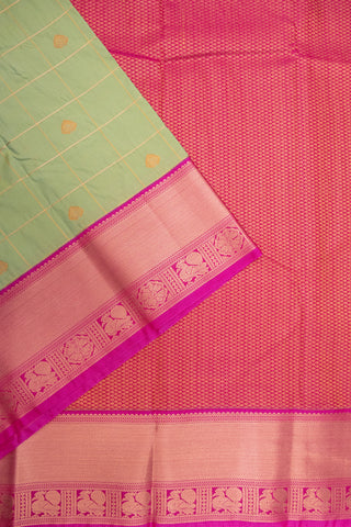 GREEN & PINK - KANCHIPURAM KORVAI SEMI SILK SAREE