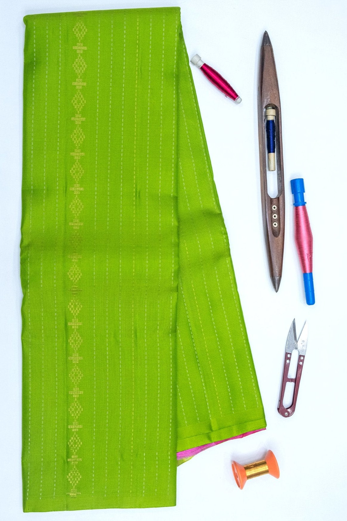 GREEN & PINK - KANCHIPURAM HANDLOOM PURE SILK SAREE